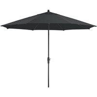 Lancaster Table & Seating 11' Black Crank Lift Umbrella with 1 1/2" Aluminum Pole