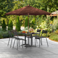 Lancaster Table & Seating 9' Terracotta Pulley Lift Umbrella with 1 1/2 inch Hardwood Pole