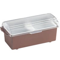 Vollrath 4740-01 Traex® Kondi-Keeper™ 2-Compartment Brown Plastic Condiment Bar with (2) 1-Quart Inserts