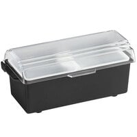 Vollrath 4740-06 Traex® Kondi-Keeper™ 2-Compartment Black Plastic Condiment Bar with (2) 1-Quart Inserts