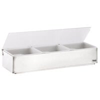 Vollrath 4705 Traex® Kondi-Keeper™ 3-Compartment Stainless Steel Condiment Bar with (3) 1-Quart Inserts