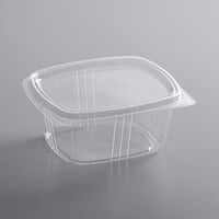 Choice 16 oz. Clear RPET Hinged Deli Container - 50/Pack