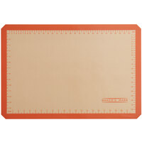 Baker's Mark 16 1/2 inch x 24 1/2 inch Full Size Heavy-Duty Orange Indexed Silicone Non-Stick Baking Mat