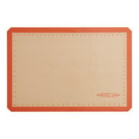 Baker's Lane 16 1/2" x 24 1/2" Full Size Heavy-Duty Orange Indexed Silicone Non-Stick Baking Mat