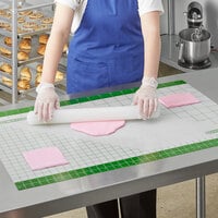 Baker's Mark 24 inch x 36 inch Green Grid Indexed Silicone Non-Stick Work Mat