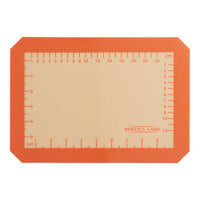 Baker's Lane 8 1/4" x 11 3/4" Quarter Size Heavy-Duty Orange Indexed Silicone Non-Stick Baking Mat