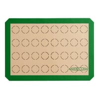 Baker's Lane 11 3/4" x 16 1/2" Half Size Heavy-Duty Green Silicone Non-Stick (32) 1 3/8" Macaron Baking Mat