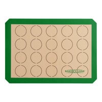 Baker's Lane 11 3/4" x 16 1/2" Half Size Heavy-Duty Green Silicone Non-Stick (20) 2" Macaron Baking Mat