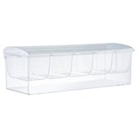 Tablecraft 10007 Clear 5-Compartment Condiment Bar with (5) 1 Pint Inserts