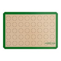 Baker's Lane 16 1/2" x 24 1/2" Full Size Heavy-Duty Green Silicone Non-Stick (40) 2" Macaron Baking Mat