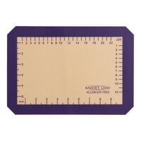 Baker's Lane 8 1/4" x 11 3/4" Quarter Size Heavy-Duty Allergen-Free Purple Indexed Silicone Non-Stick Baking Mat
