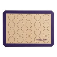 Baker's Lane 11 3/4" x 16 1/2" Half Size Heavy-Duty Allergen-Free Purple Silicone Non-Stick (20) 2" Macaron Baking Mat