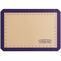 Baker's Mark 11 3/4 inch x 16 1/2 inch Half Size Heavy-Duty Allergen-Free Purple Indexed Silicone Non-Stick Baking Mat