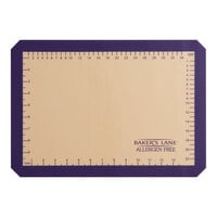 Baker's Lane 11 3/4" x 16 1/2" Half Size Heavy-Duty Allergen-Free Purple Indexed Silicone Non-Stick Baking Mat