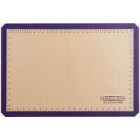 Baker's Mark 16 1/2 inch x 24 1/2 inch Full Size Heavy-Duty Allergen-Free Purple Indexed Silicone Non-Stick Baking Mat