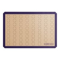 Baker's Lane 16 1/2" x 24 1/2" Full Size Heavy-Duty Allergen-Free Purple Silicone Non-Stick (64) 1 3/8" Macaron Baking Mat