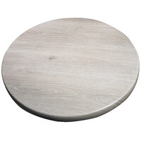 American Tables & Seating ATO28-212 28 inch Round Grey Oak Isotop Outdoor Tabletop