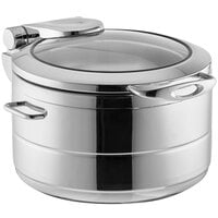Acopa Manchester 11 Qt. Soup Stainless Steel Induction Chafer with Glass Top and Soft Close Lid
