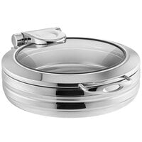 Acopa Manchester 6 Qt. Round Stainless Steel Induction Chafer with Glass Top and Soft Close Lid