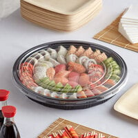 Emperor's Select 13 5/8 inch Round Sushi Tray with Lid - 100/Case