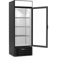 Beverage-Air MMR19HC-1-BB-18 MarketMax 27 1/4 inch Black Left-Hinged Door Merchandising Refrigerator with Black Interior