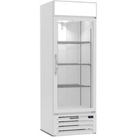 Beverage-Air MMR19HC-1-WB-18 MarketMax 27 1/4 inch White Left-Hinged Door Merchandising Refrigerator with Black Interior