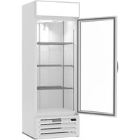 Beverage-Air MMR19HC-1-WB-18 MarketMax 27 1/4 inch White Left-Hinged Door Merchandising Refrigerator with Black Interior