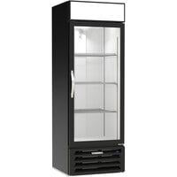 Beverage-Air MMR19HC-1-BS-18 MarketMax 27 inch Black Left-Hinged Door Merchandising Refrigerator with Stainless Steel Interior