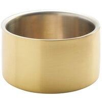 American Metalcraft GW4 17 oz. Gold Double Wall Insulated Stainless Steel Bowl / Wine Coaster