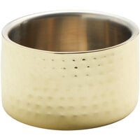 American Metalcraft GHW4 17 oz. Gold Hammered Double Wall Insulated Stainless Steel Bowl / Wine Coaster
