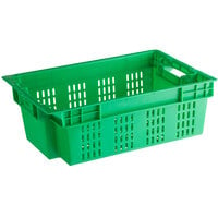 Choice Green Vented Agricultural Crate - 23 5/8 inch x 15 3/4 inch x 7 7/8 inch
