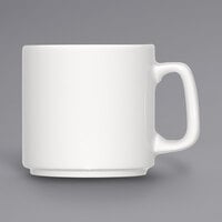 Bauscher by BauscherHepp 115627 B1100 9.1 oz. Bright White Stackable Porcelain Mug - 12/Case