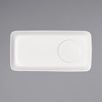 Bauscher by BauscherHepp 112625 B1100 10" x 5" Bright White Rectangular Porcelain Set Platter with Raised Rim - 12/Case