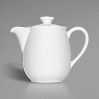 Bauscher by BauscherHepp 544130 Bonn 10.1 oz. Bright White Porcelain Coffee Pot with Lid - 12/Case