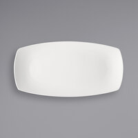 Bauscher by BauscherHepp 712341 Options 16 5/16" x 8 5/16" Bright White Rectangular Porcelain Coupe Platter - 6/Case