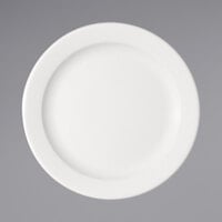 Bauscher by BauscherHepp 110025 B1100 10 1/8" Bright White Round Porcelain Plate with Mid Rim - 12/Case