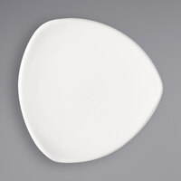 Bauscher by BauscherHepp 711525 Options 9 5/8" Bright White Triangular Porcelain Flat Coupe Plate - 12/Case
