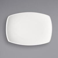 Bauscher by BauscherHepp 712332 Options 12 5/8" x 9 1/8" Bright White Rectangular Porcelain Coupe Platter - 12/Case