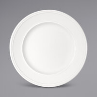 Bauscher by BauscherHepp 281829 Come4Table 11 5/16" Bright White Round Porcelain Plate with Wide Rim - 12/Case