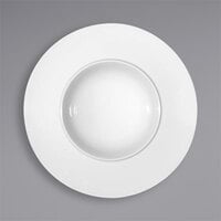 Bauscher by BauscherHepp 70728 Options 11 3/16" Bright White Porcelain Deep Plate with Wide Rim - 12/Case