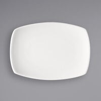 Bauscher by BauscherHepp 712328 Options 10 15/16" x 7 3/16" Bright White Rectangular Porcelain Coupe Platter - 12/Case