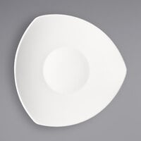 Bauscher by BauscherHepp 711630 Options 10 7/16" Bright White Triangular Porcelain Deep Coupe Plate - 12/Case