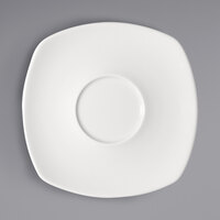 Bauscher by BauscherHepp 717118 Options 5 3/8 inch x 5 3/8 inch Bright White Square Porcelain Saucer - 12/Case