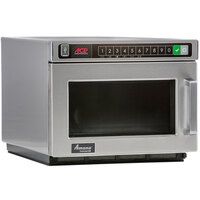 Amana HDC1015 Heavy-Duty Stainless Steel Commercial Microwave with Push Button Controls - 120V, 1000W