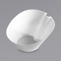 Fineline SE1017.WH SelfEco 4 oz. White Compostable PLA Sloped Bowl with Utensil Hanger - 200/Case