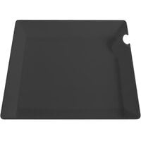 Fineline SE1023.BK SelfEco 4 inch Black Compostable PLA Square Cocktail Plate with Utensil Hanger   - 200/Case