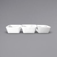 International Tableware EL-333 Elite 10 oz. Bright White 3-Compartment Porcelain Bowl - 6/Case