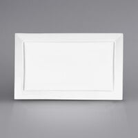 International Tableware EL-27 Elite 11 inch x 6 3/4 inch Bright White Rectangular Porcelain Platter - 12/Case