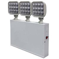 Lavex Remote Capable Triple Head New York City Approved LED Emergency Light with Steel Housing and Battery Backup