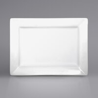 International Tableware EL-28 Elite 8 inch x 5 5/8 inch Bright White Rectangular Porcelain Platter - 24/Case